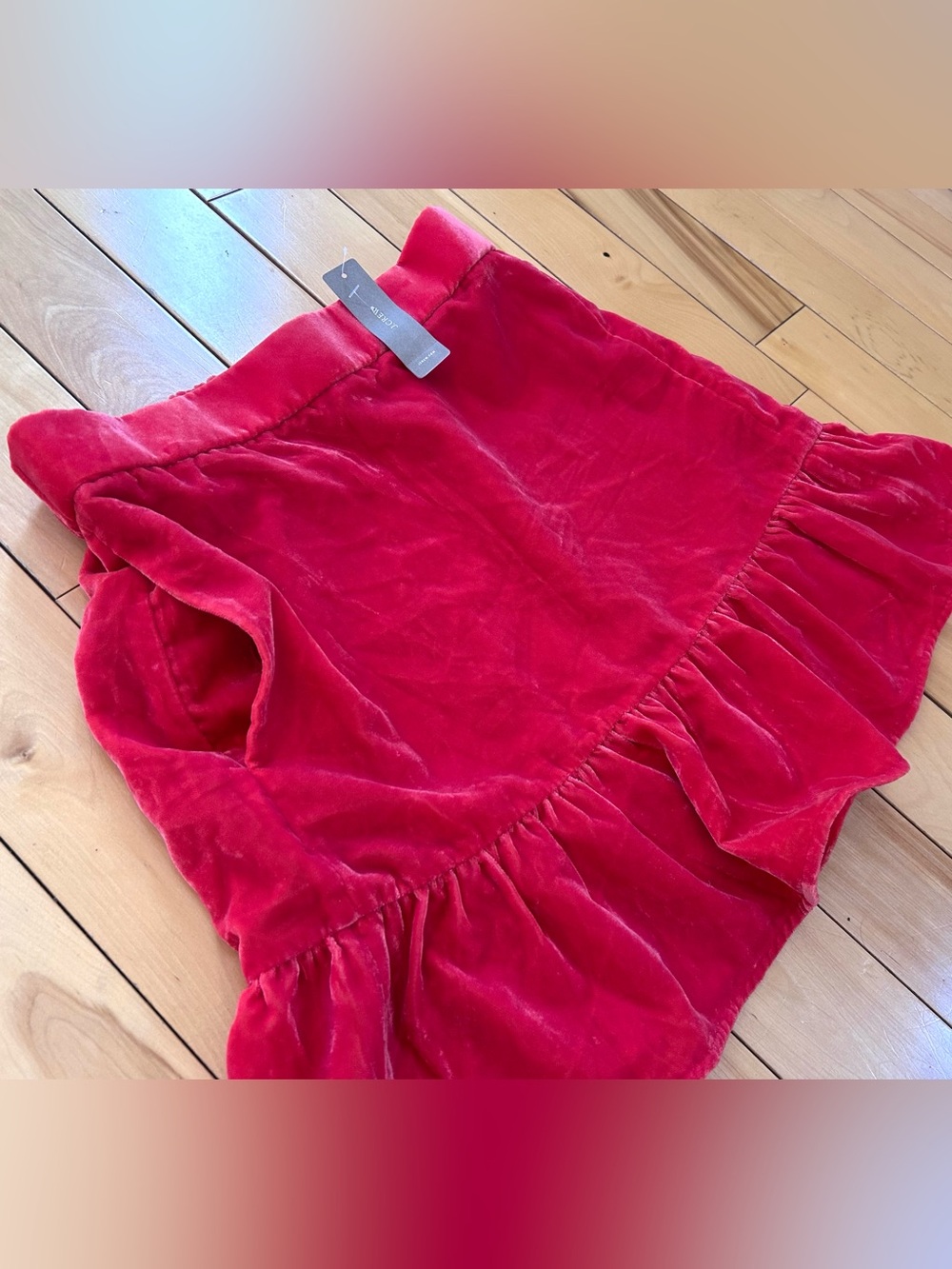 NWT J.Crew Velvet Ruffle Mini Skirt - Picture 3 of 10